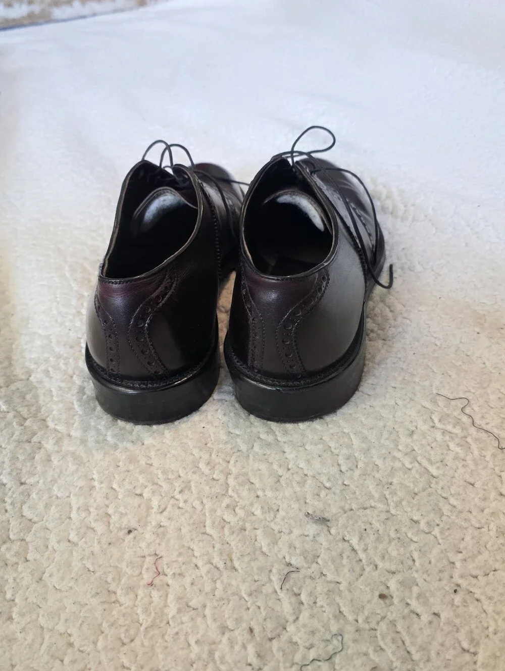 Vintage Mens Private Club Burgundy Leather Wingtip Brogue Oxford Shoes 10.5 B